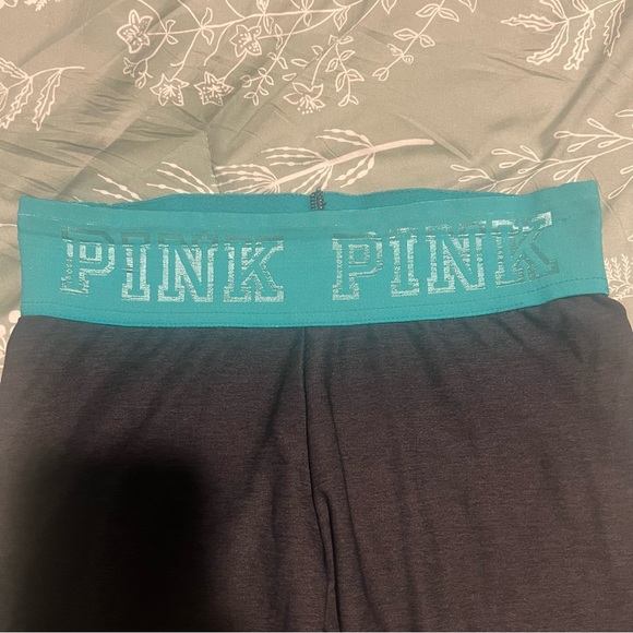 PINK Victoria's Secret Kids Leggings in Black and Teal - Picture 3 of 3